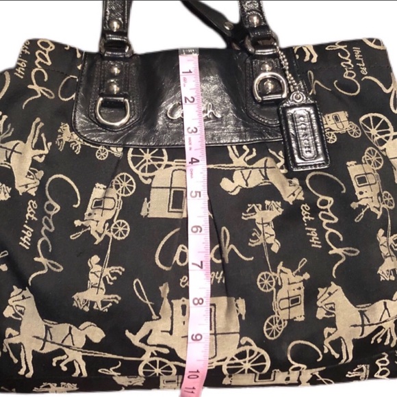 RARE COACH LARGE Horse and Carriage Signature Black Tote Bag - Picture 9 of 12